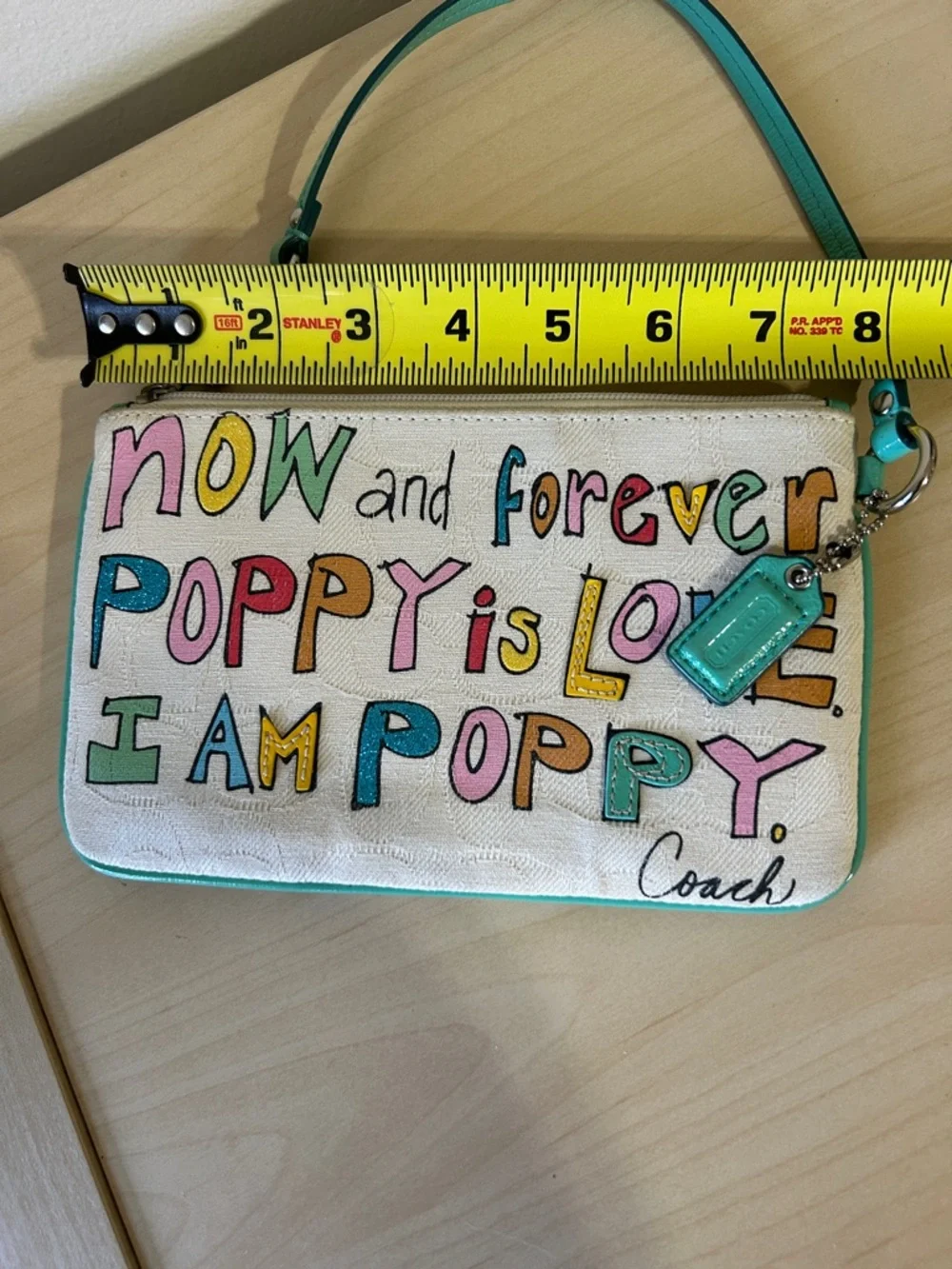 Coach Poppy Large Wristlet Poppy Is Love NWT - Picture 7 of 12